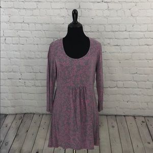 Boden Grey and Pink Floral Shirt Dress SZ 10